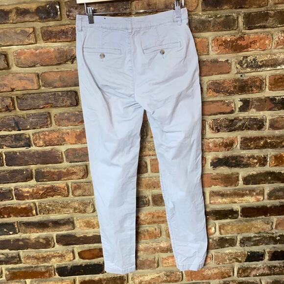 H&M LOGG Gray Flat Front Chino Skinny Ankle Khaki Pants Women's Size 4 - Picture 4 of 6